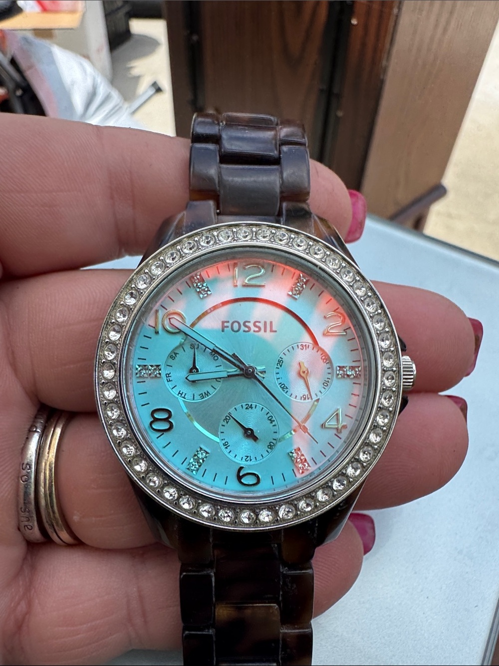 Fossil Tortoiseshell Brown Acetate Bracelet Watch Band